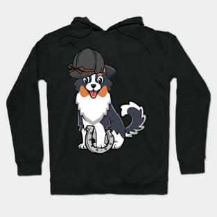 Funny collie dog is ready to ride a horse Hoodie